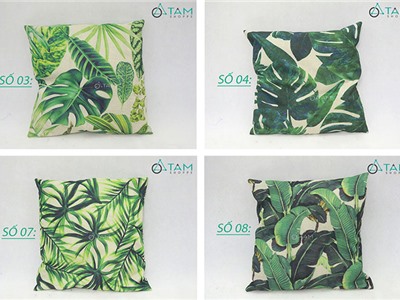 Vỏ gối vuông Canvas phong cách nhiệt đới Tropical